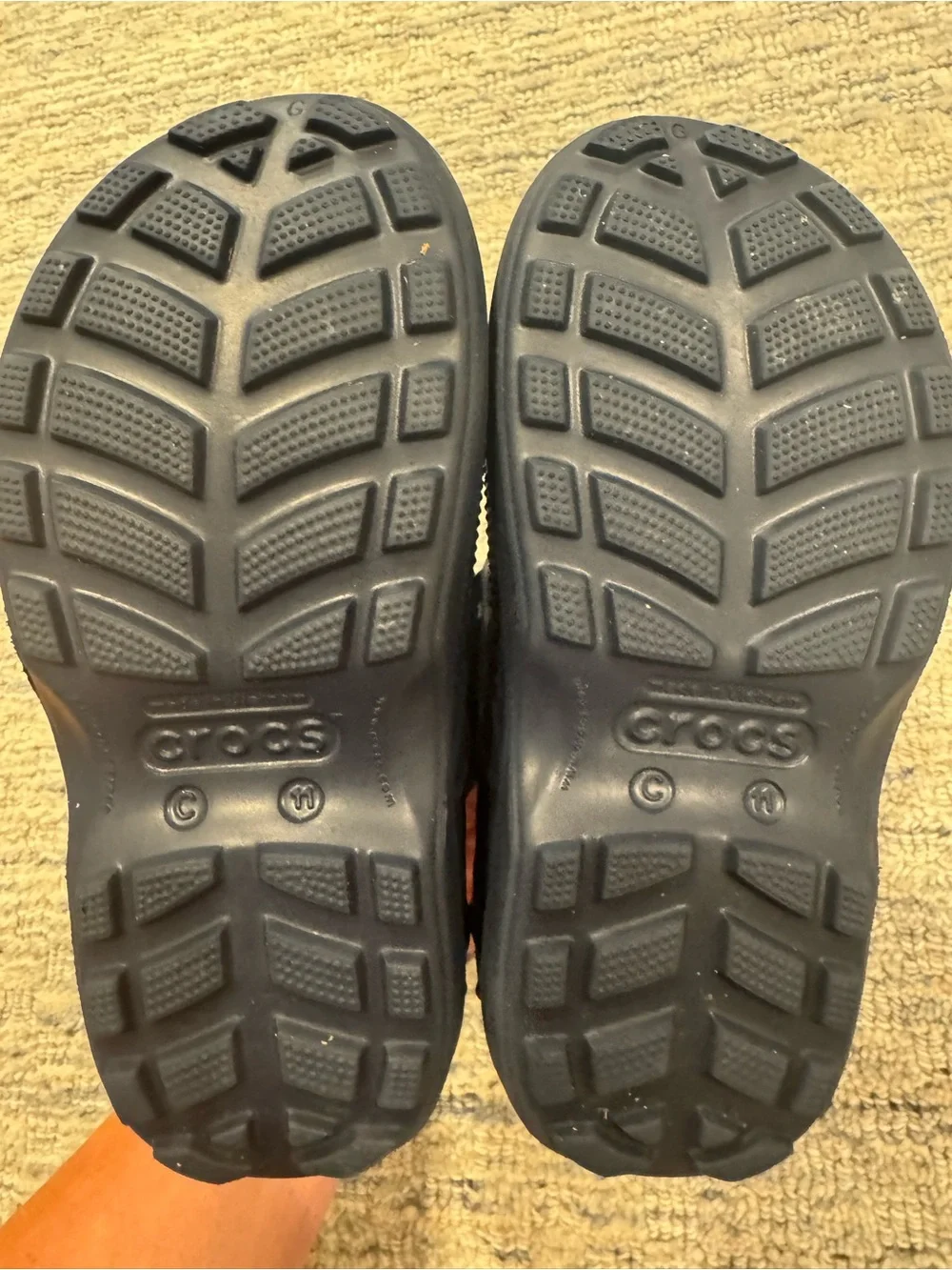 Crocs Kids' Navy Handle Rain Boots Size 11 - Excellent Condition!